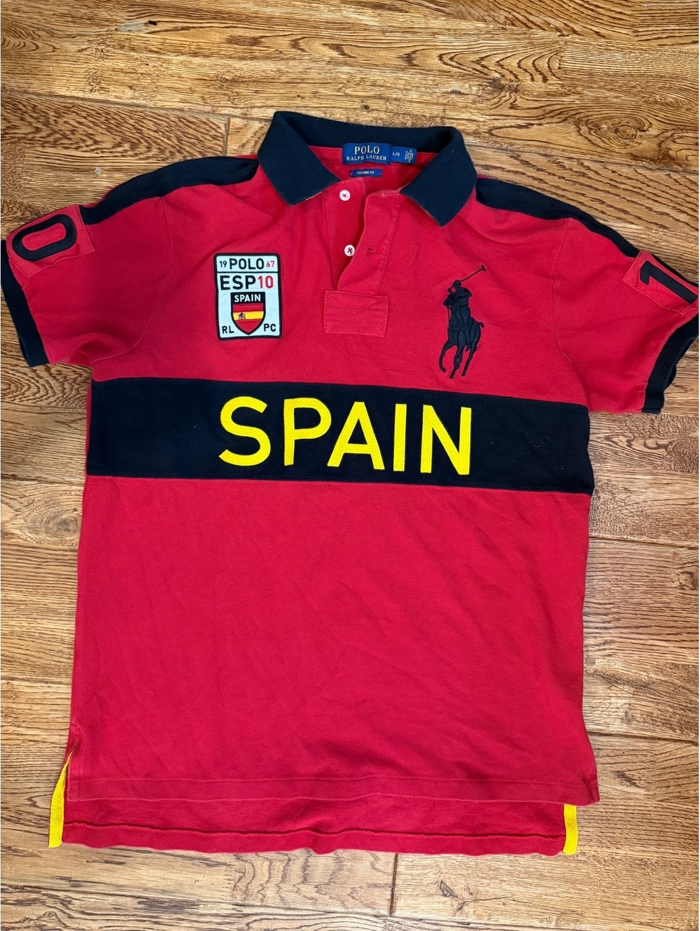 Vintage Polo Ralph Lauren Spain #10 Big Pony Y2K Rare Custom Fit L